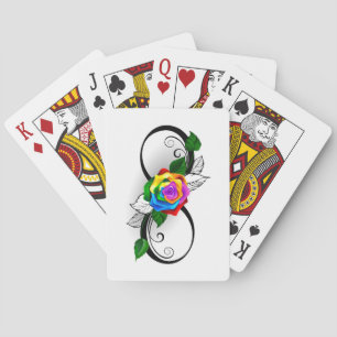 Jeu De Cartes Symbole d'infini avec Rose arc-en-ciel