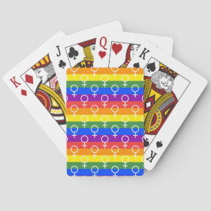 Jeu De Cartes Symbole féminin Motif arc-en-ciel