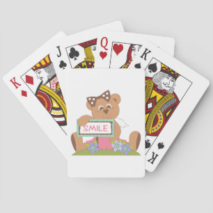 Jeu De Cartes Symbole Teddy Bear with Bow Holding Smile