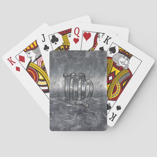Jeu De Cartes Symbole Virgo Zodiac Grunge Style Distressed (dos)