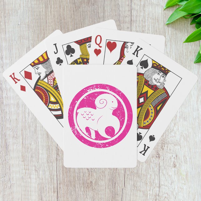 Jeu De Cartes SYMBOLE Zodiaque Aries Grunge Ram Rose Astrologie (Créateur téléchargé)