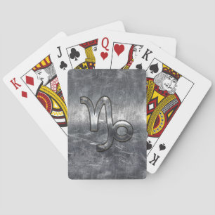 Jeu De Cartes SYMBOLE Zodiaque Capricorne Décor en acier désossé