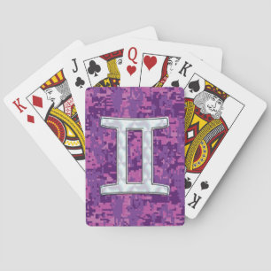 Jeu De Cartes SYMBOLE Zodiaque Pearl Gemini sur Camouflage numér