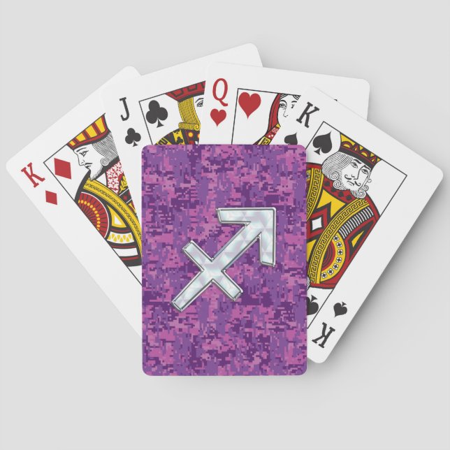 Jeu De Cartes Symbole zodiaque Sagittarius sur Camo numérique Fu (dos)