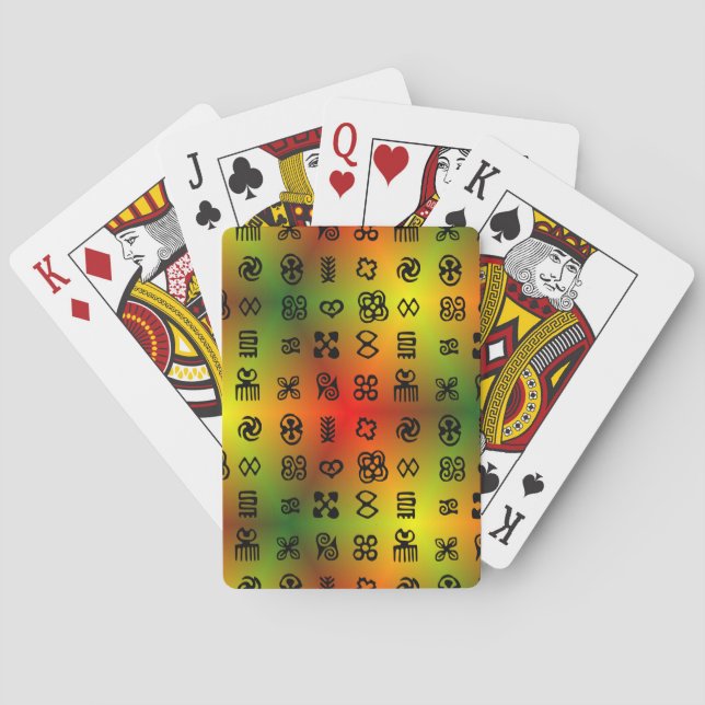 Jeu De Cartes Symboles Adinkra Aux Couleurs Africaines (dos)