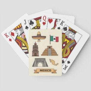 Jeu De Cartes Symboles emblématiques du Mexique pour les voyages