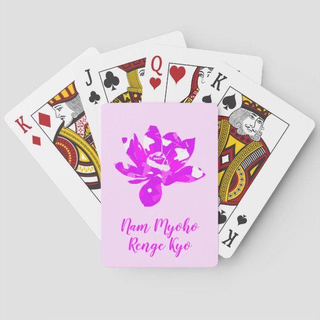 Jeu De Cartes Symétrie Spirituelle Rose & Blanc Lotus Fleur (dos)