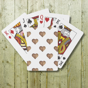 Jeu De Cartes Symétrique Grand coeur en bois Brown rustique