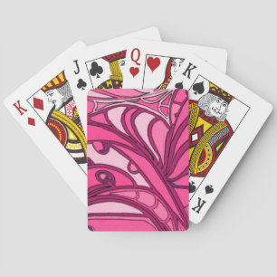 Jeu De Cartes Tableau Abstrait à panneau rose