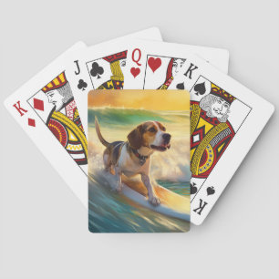 Jeu De Cartes Tableau de surf de plage beagle