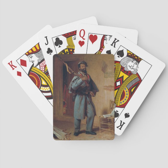 Jeu De Cartes Tableau vintage Un peu de l'histoire de la guerre  (dos)