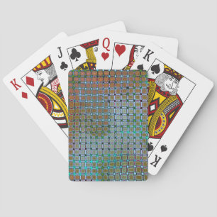 Jeu De Cartes Taches vertes de museau sous grille rustique