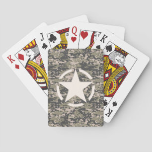 Jeu De Cartes Tag Vintage Étoile style kaki numérique