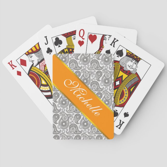 Jeu De Cartes Tangerine Black Paisley (dos)