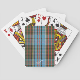 Jeu De Cartes Tartan Clan Anderson Plaid Blue Check