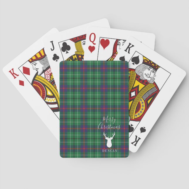 Jeu De Cartes Tartan de Noël personnalisé Clan Duncan Plaid (dos)