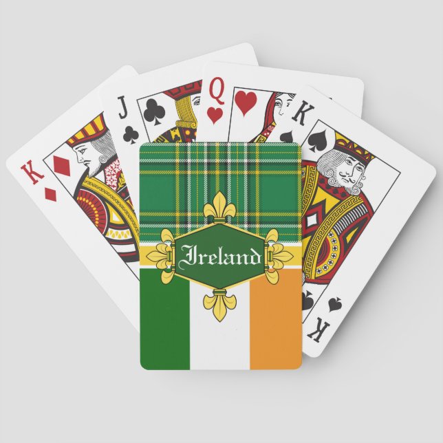 Jeu De Cartes Tartan national de l'Irlande, drapeau, (dos)