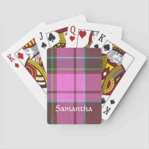 Jeu De Cartes Tartan rose moderne personnalisé