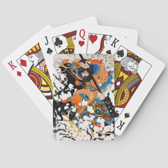 Jeu De Cartes tatouage du guerrier oriental japonais samouraï (dos)