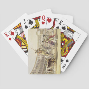 Jeu De Cartes Taureau chargeant un picador, 1865 (litho couleur)