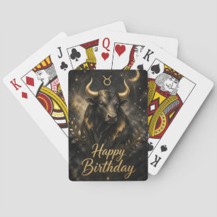 Jeu De Cartes Taureau Joyeux Anniversaire Conception de Signe du