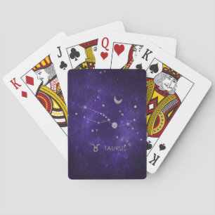 Jeu De Cartes Taurus pourpre zodiaque   Horoscope d'astrologie c