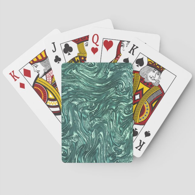 Jeu De Cartes Teintes de jade texturées et cyan verdâtre (dos)