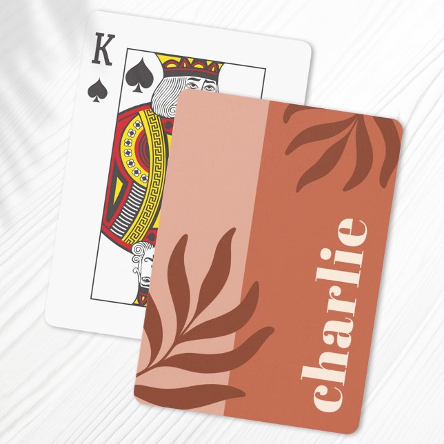 Jeu De Cartes teintes en terre cuite moderne nom vertical botani (Créateur téléchargé)