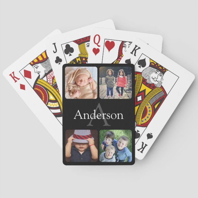 Jeu De Cartes Téléchargez votre nom photo et votre monogramme (dos)