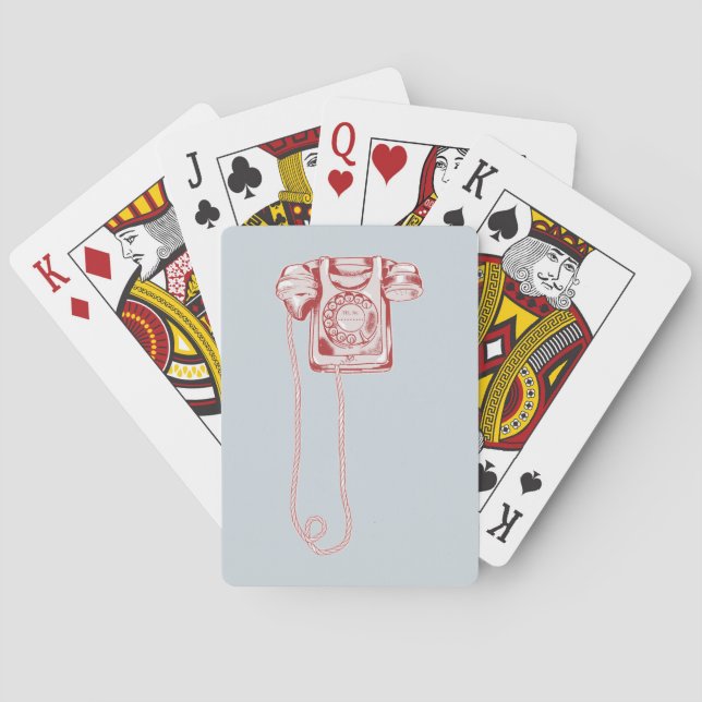 Jeu De Cartes téléphone à cadran rotatif des années 80 (dos)