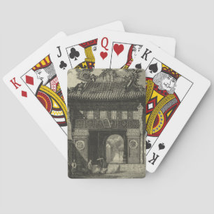 Jeu De Cartes Temple asiatique impérial de Black & White