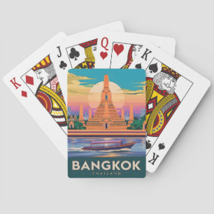 Jeu De Cartes Temple du coucher de soleil de Bangkok Thaïlande V