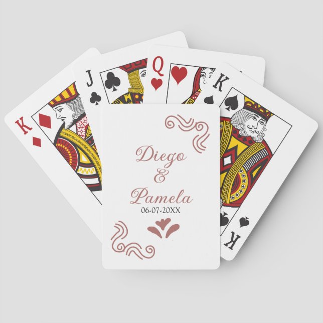 Jeu De Cartes Terracotta noir rustique espagnol mariage couple f (dos)