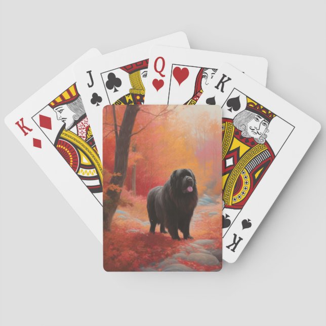 Jeu De Cartes Terre-Neuve en automne Leaves Fall Inspire (dos)
