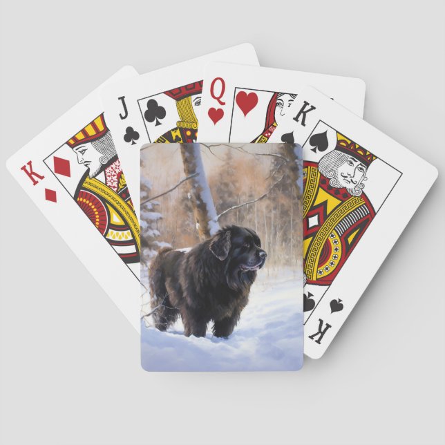 Jeu De Cartes Terre-Neuve Laissons neiger Noël (dos)