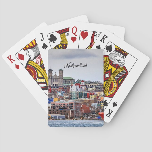 Jeu De Cartes Terre-Neuve, photo de paysage urbain, (dos)
