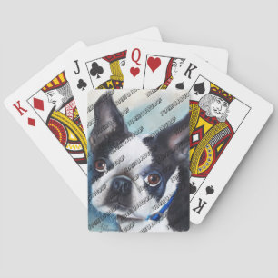 JEU DE CARTES TERRIER BOSTON NOIR ET BLANC