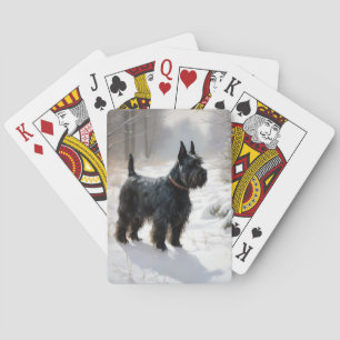 Jeu De Cartes Térrier Écossais Noël Laissez Tomber la Neige