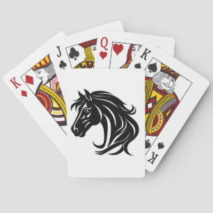 Jeu De Cartes Tête de magnifique cheval noir  