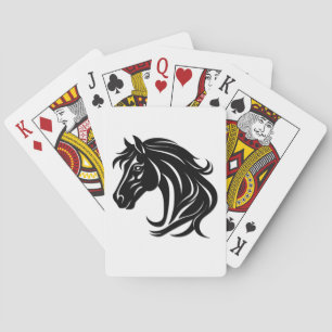 Jeu De Cartes Tête de magnifique cheval noir  