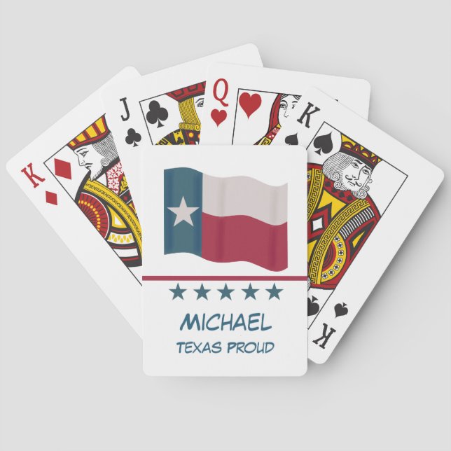 Jeu De Cartes Texas Lone Star Nom Drapeau Personnalisé Fier (dos)