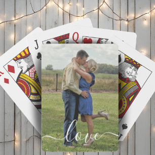 Jeu De Cartes Texte d'amour de photo personnalisé brossé superpo