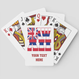 Jeu De Cartes Texte du drapeau de l'État d'Hawaii