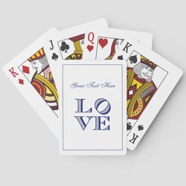 Jeu De Cartes Texte graphique LOVE - Bleu (dos)
