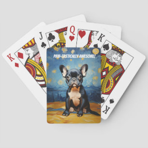 Jeu De Cartes 🐕 texte personnalisé, chiot français