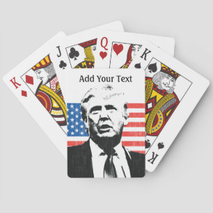 Jeu De Cartes Texte personnalisé du drapeau américain Donald Tru