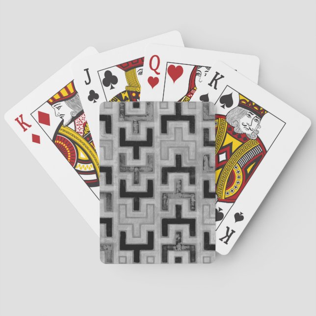 Jeu De Cartes Textile de boue africain avec Motifs géométriques (dos)