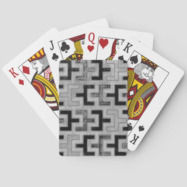 Jeu De Cartes Textile de boue africain avec Motifs géométriques (dos)