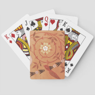Jeu De Cartes Textile rose de vigne et de vase