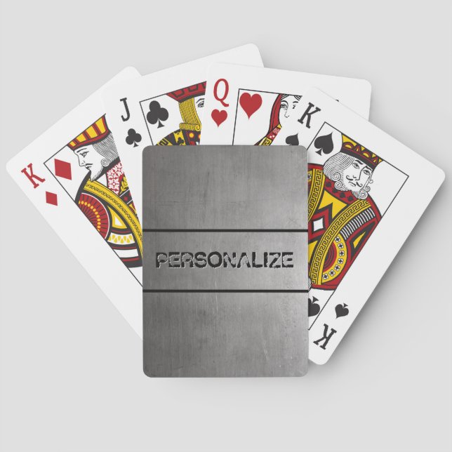 Jeu De Cartes Texture balayée en métal (dos)